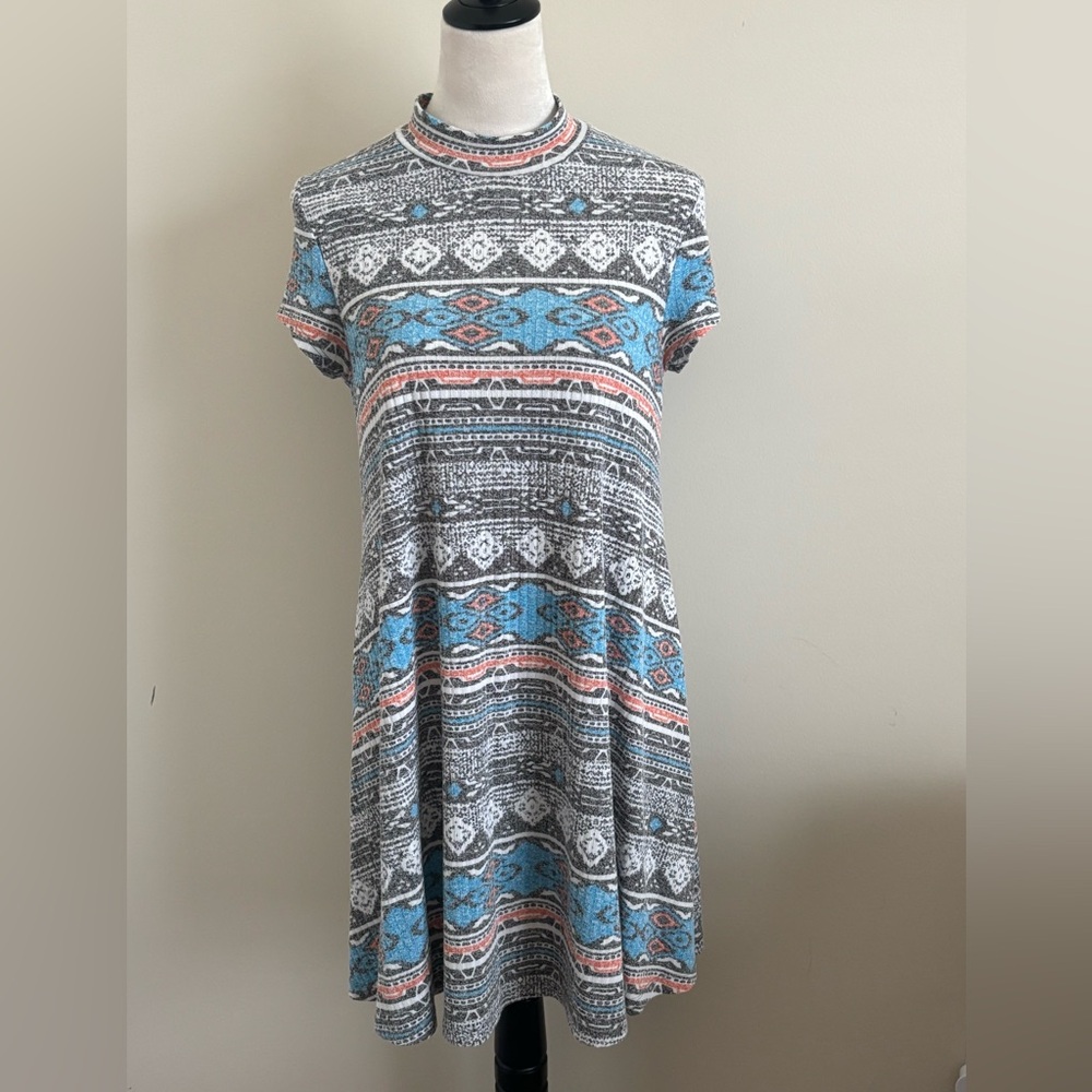 Entro Multicolor Patterned Midi Dress
